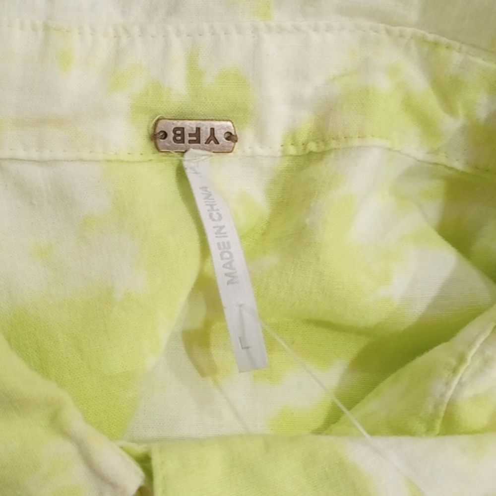 Young Fabulous and Broke Tie Dye Linen Blend Sand Dollar Shirt Dress, Size L - Picture 8 of 13